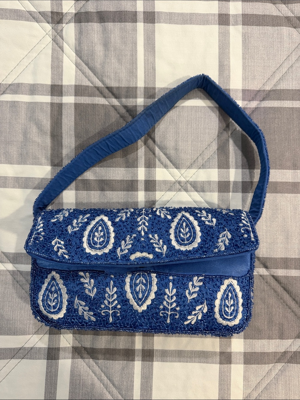 Primark Blue Embroidered Shoulder Bag